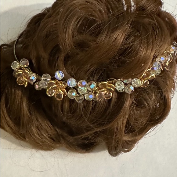Gold/rose and AB crystal headband tiara